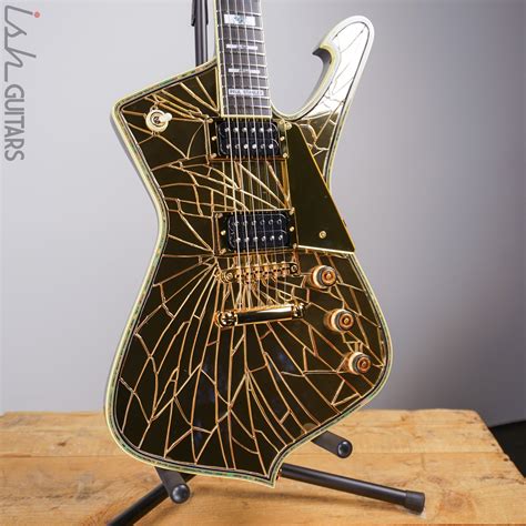 Ibanez Paul Stanley Signature PS4CM Gold Cracked Mirror Guitar Signed – Ish Guitars