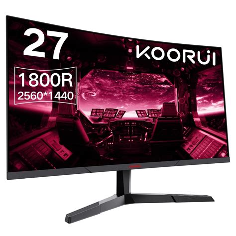 KOORUI 27 inch 2K QHD 144Hz 1msCurved Gaming Monitor,Adpitive-sync Technology,100% sRGB Computer ...