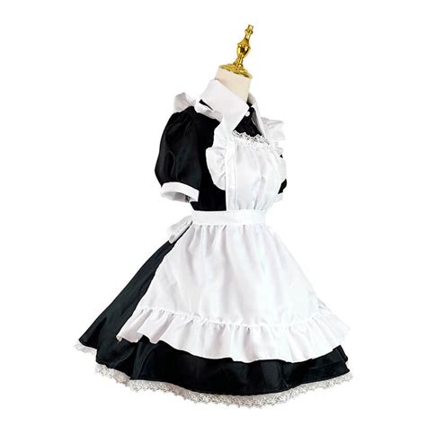 Maid Short Dress Puff Sleeve Maidcore - Aesthetic Shop