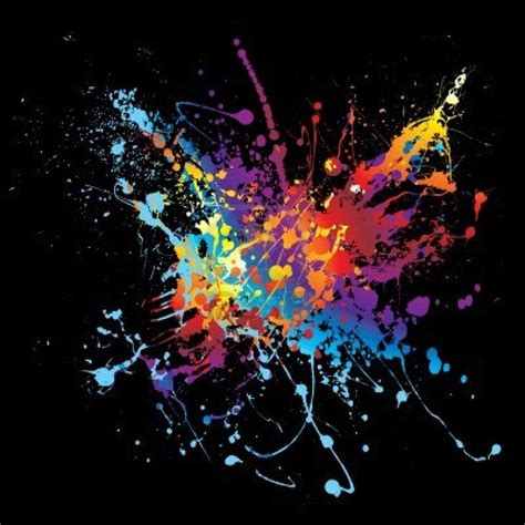 Colourful splat design with black background | Schwarze leinwand ...