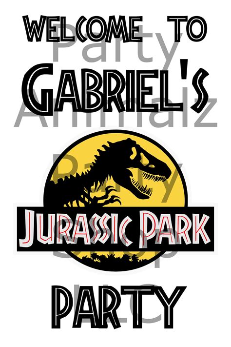 Jurassic Park Birthday Banner - Jurassic World / Jurassic Park Inspired ...