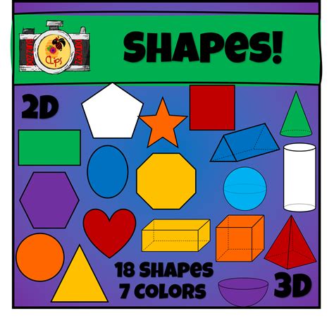 2D & 3D Shapes - Clip Art | 2d and 3d shapes, 3d shapes, 2d shapes