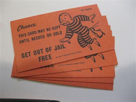 Monopoly Get Out Of Jail Free Printable