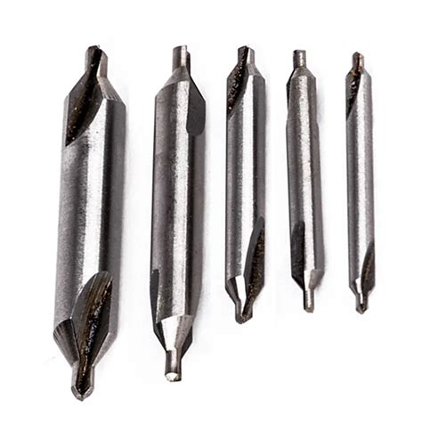 5pcs HSS Center Drill Bit 60 Degree Combined Countersink Spotting Drill Bits Set For Power Tool ...