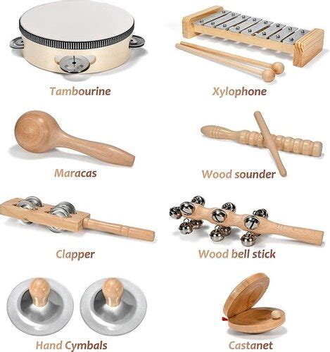 Kids Wooden Percussion Music Instruments Set For Toddlers Body Material ...