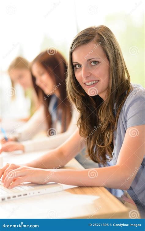 Happy Students in Classroom Stock Image - Image of caucasian, table: 25271395