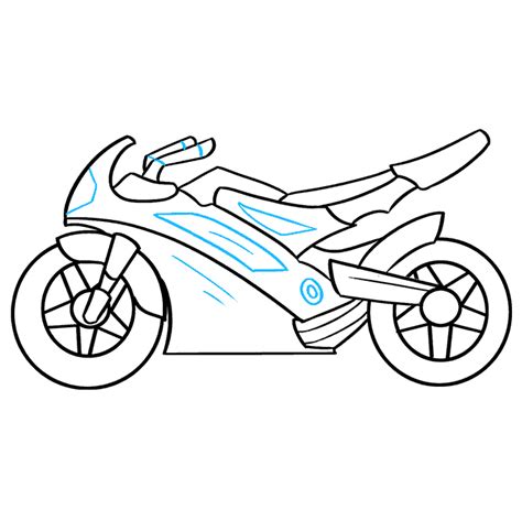 How to Draw Motorcycle: Step 9 Guided Drawing, Drawing Practice, Art Drawings Sketches Simple ...