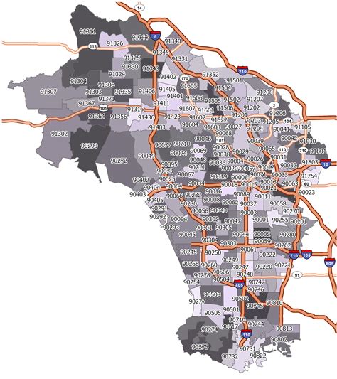 Los Angeles Zip Code Map - GIS Geography