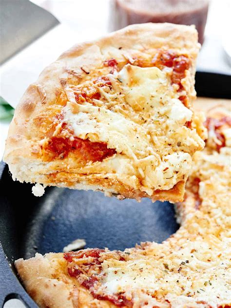 Cheese Pizza Recipe - Skillet Pizza w/ 4 Cheeses and Homemade Sauce