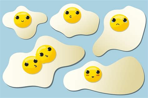 Premium Vector | Cute egg stickers with emotions