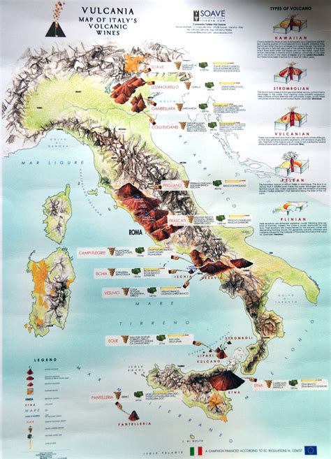 Large detailed map of Italy volcanic wines | Vidiani.com | Maps of all countries in one place