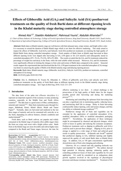 (PDF) Effects of Gibberellic Acid (GA3) and Salicylic Acid (SA ...