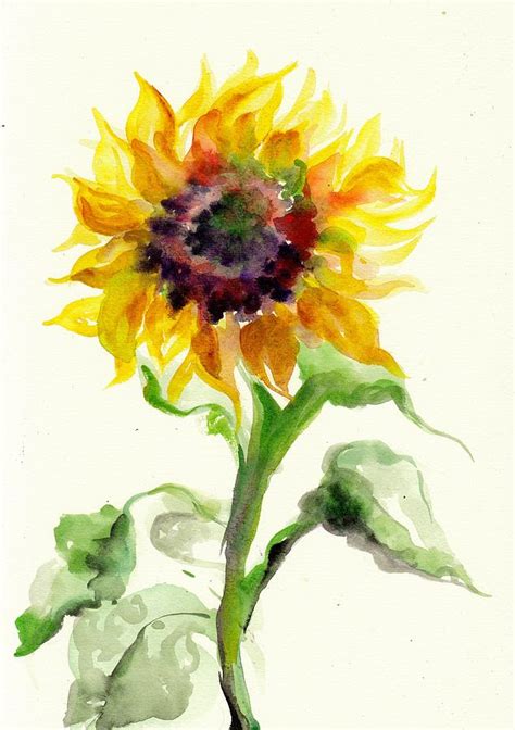 Sunflower Watercolor Painting | ubicaciondepersonas.cdmx.gob.mx