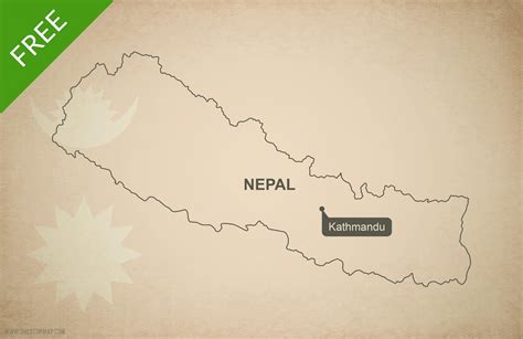 Free Vector Map of Nepal Outline | One Stop Map