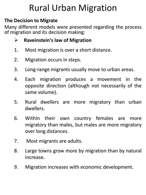 PPT - Rural Urban Migration PowerPoint Presentation, free download - ID:3140406