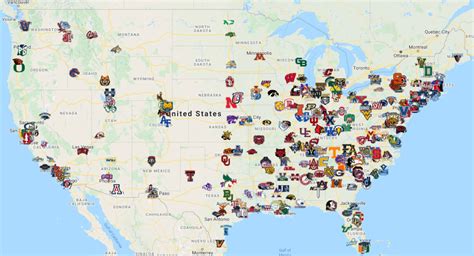 Map of NCAA Division 1 Schools | Richard Keroack