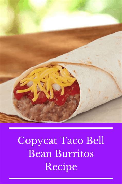 Nutritional Information Taco Bell Bean Burrito No Cheese | Besto Blog