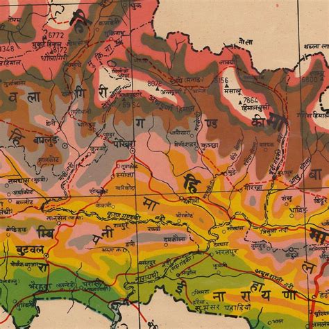 Old Map of Nepal 19th Century Map Rare Fine Reproduction | Etsy