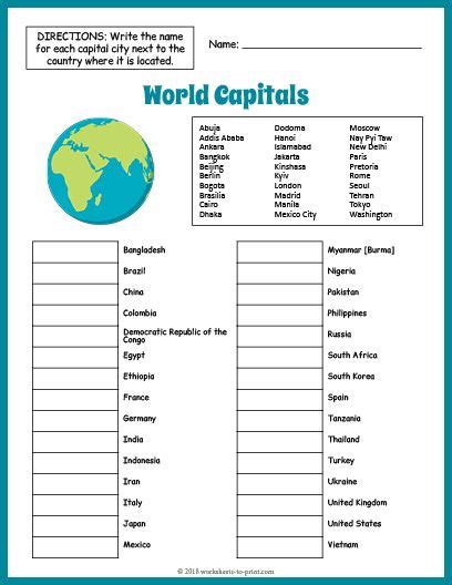 Coloring pages kids: Free Printable High School Social Studies Worksheets