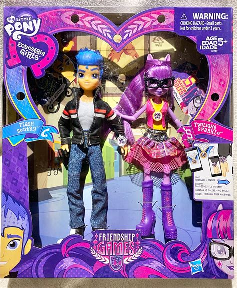 Hasbro My Little Pony Equestria Girls, flash Sentry and Twilight Sparkle Dolls. Box Set. Rainbow ...