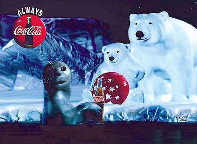 Coke Coca-Cola Polar Bears & Seal Cel Art Ad Advertising Commercial NEW ...