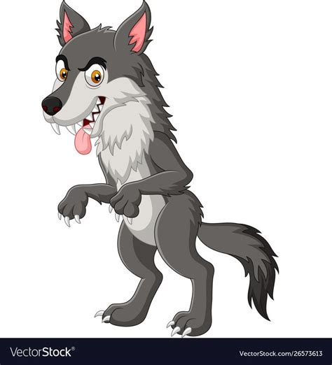 Illustration of Cartoon angry wolf isolated on white background. Download a Free Preview or High ...