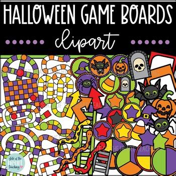 Halloween Game Boards Clipart - Holiday Seasonal Board Games Clip Art