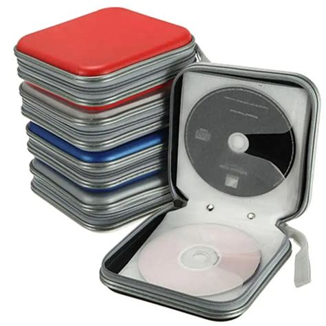 ALLOYSEED Portable CD case 40pcs Disc CD DVD Wallet Storage Organizer Case Holder Sleeve Hard ...