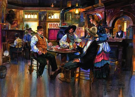 Taking it Easy by Tommy G. Thompson ~ Old West saloon poker | Western artist, Western art, Jazz ...