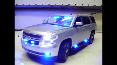 James' custom 2015 Chevy Tahoe slicktop PPV diecast police car model with working lights - YouTube