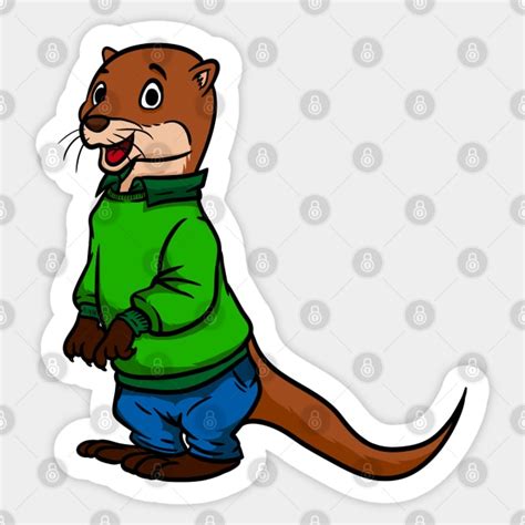 Cute Anthropomorphic Human-like Cartoon Character Otter in Clothes - Cute Cartoon Otter ...