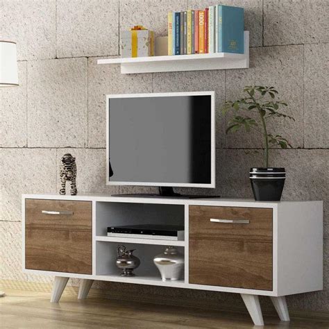 Modern TV table with decorative shelf 120X25 cm – Multiple colors – Woplek