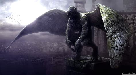 Gargoyle statue illustration, gargoyles, Frankenstein, fantasy art, cityscape HD wallpaper ...