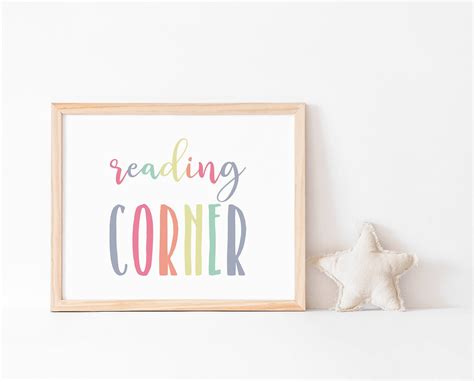 Reading Corner Printable Reading Corner Wall Art Reading - Etsy