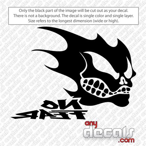 Motocross Car Decals - No Fear with Skull Car Decal | AnyDecals.com