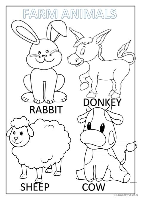 FARM ANIMALS: English ESL worksheets pdf & doc