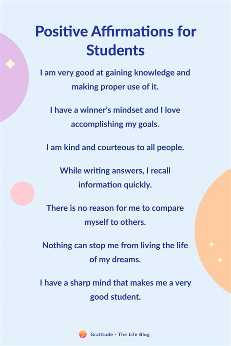 100 Positive Affirmations for Students