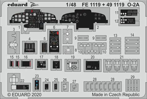 Eduard FE1119 Detailset Cessna O2A Skymaster Interior (ICM)