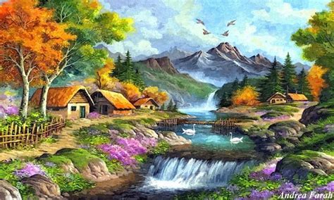 Beautiful landscape painting 161 Landscape Art Painting, Nature Art Painting, Framed Oil ...