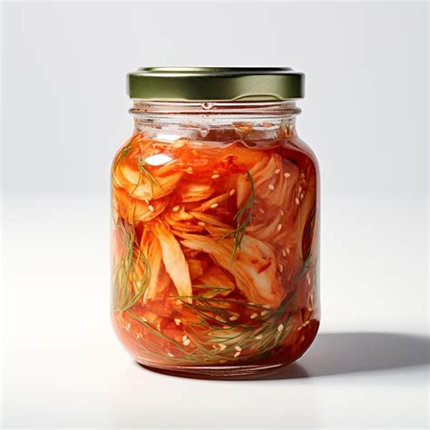 Premium AI Image | Food photography of kimchi on jar isolated on white ...