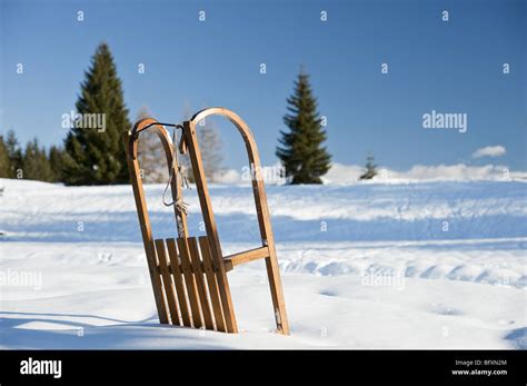 Sleigh in snow Stock Photo - Alamy