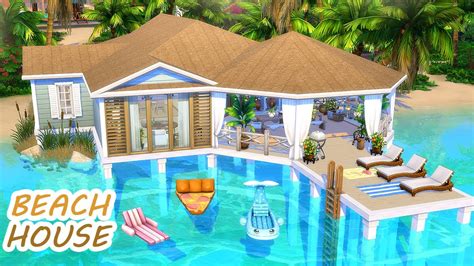 Beach House | Blooming Rooms Kit | The Sims 4 | No CC | Speed Build - YouTube