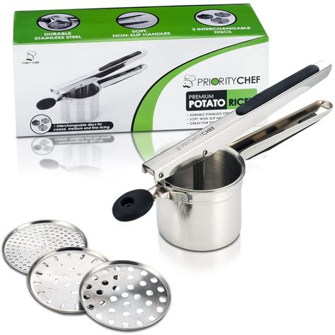 Stainless Potato Ricer With 3 Interchangeable Discs | Priority Chef