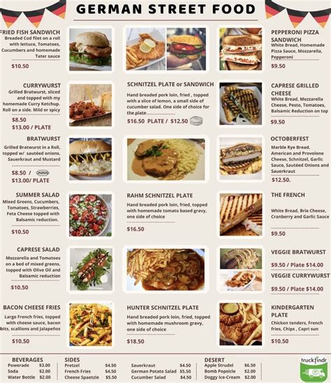 German Street Food - Food Truck Menu | Welaka FL