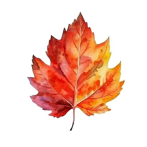 Premium AI Image | Watercolor painting of an autumn leaf