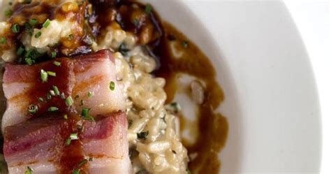 Hen of the Woods Mushroom Risotto with Confit of Annie Gunn’s Hog Belly