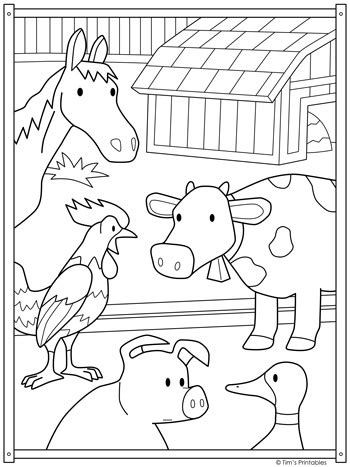 Farm Animal Coloring Page - Tim's Printables