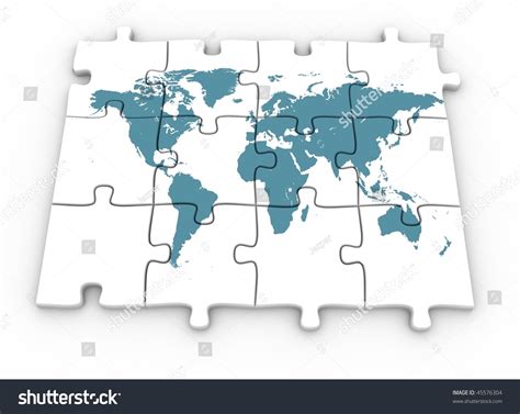 3d World Map On Jigsaw Puzzle Stock Illustration 45576304 | Shutterstock