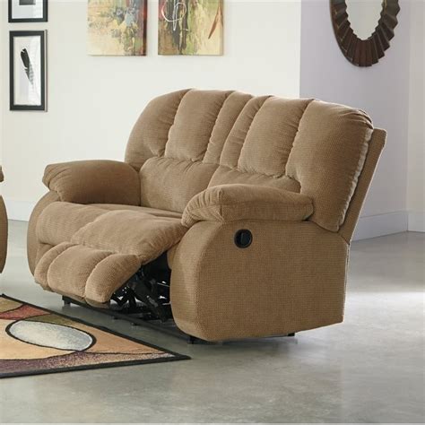 Ashley Roan Fabric Reclining Loveseat in Mocha - 3860286