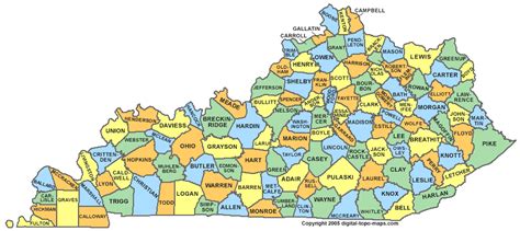 Kentucky County Map Region | County Map Regional City